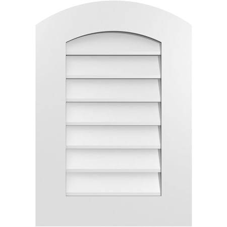 Arch Top Surface Mount PVC Gable Vent: Functional, W/ 3-1/2W X 1P Standard Frame, 18W X 26H